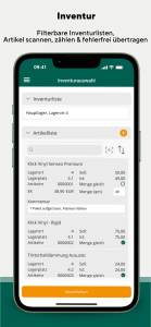 Digitale Inventur mit der Celsius Handwerker App für eine präzise Bestandskontrolle.
