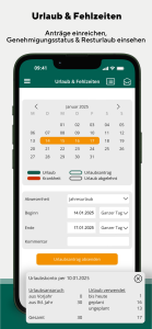 Urlaub und Fehlzeiten in Celsius